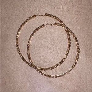 Giant Embellished Hoop Earrings